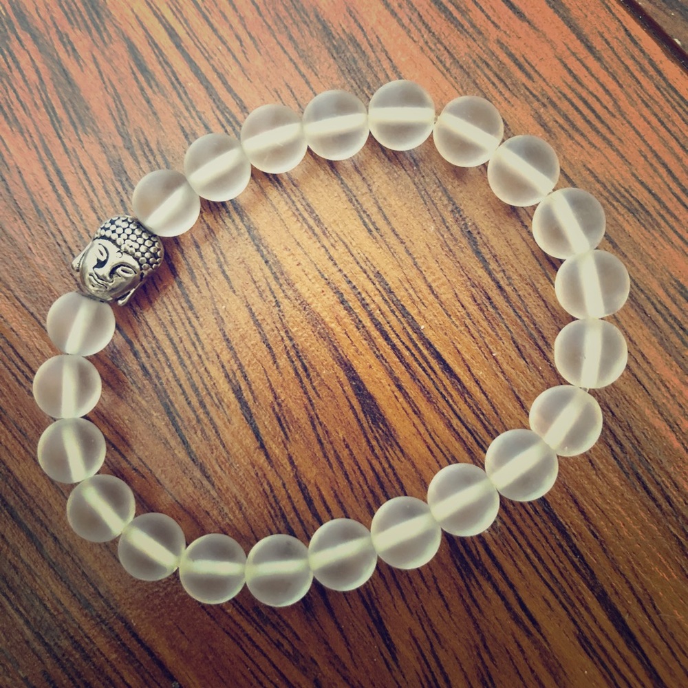 Clear Quartz Buddha bracelet crystal bead